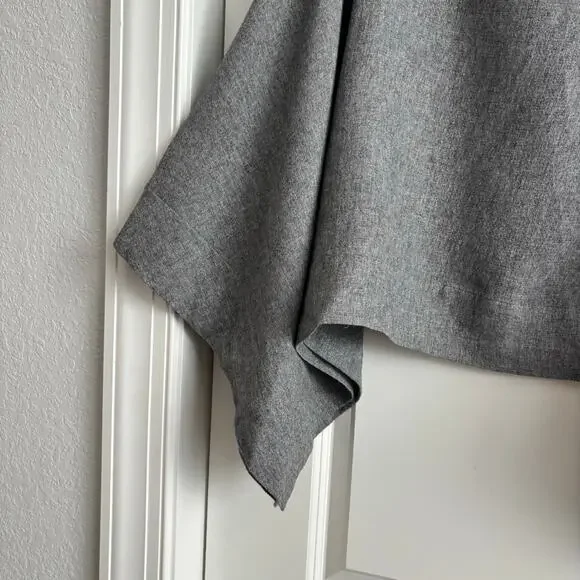 NWT ZARA MANTECO Wool Blend Oversized Cape Grey High Neck Poncho Coat Wrap M - Picture 6 of 12